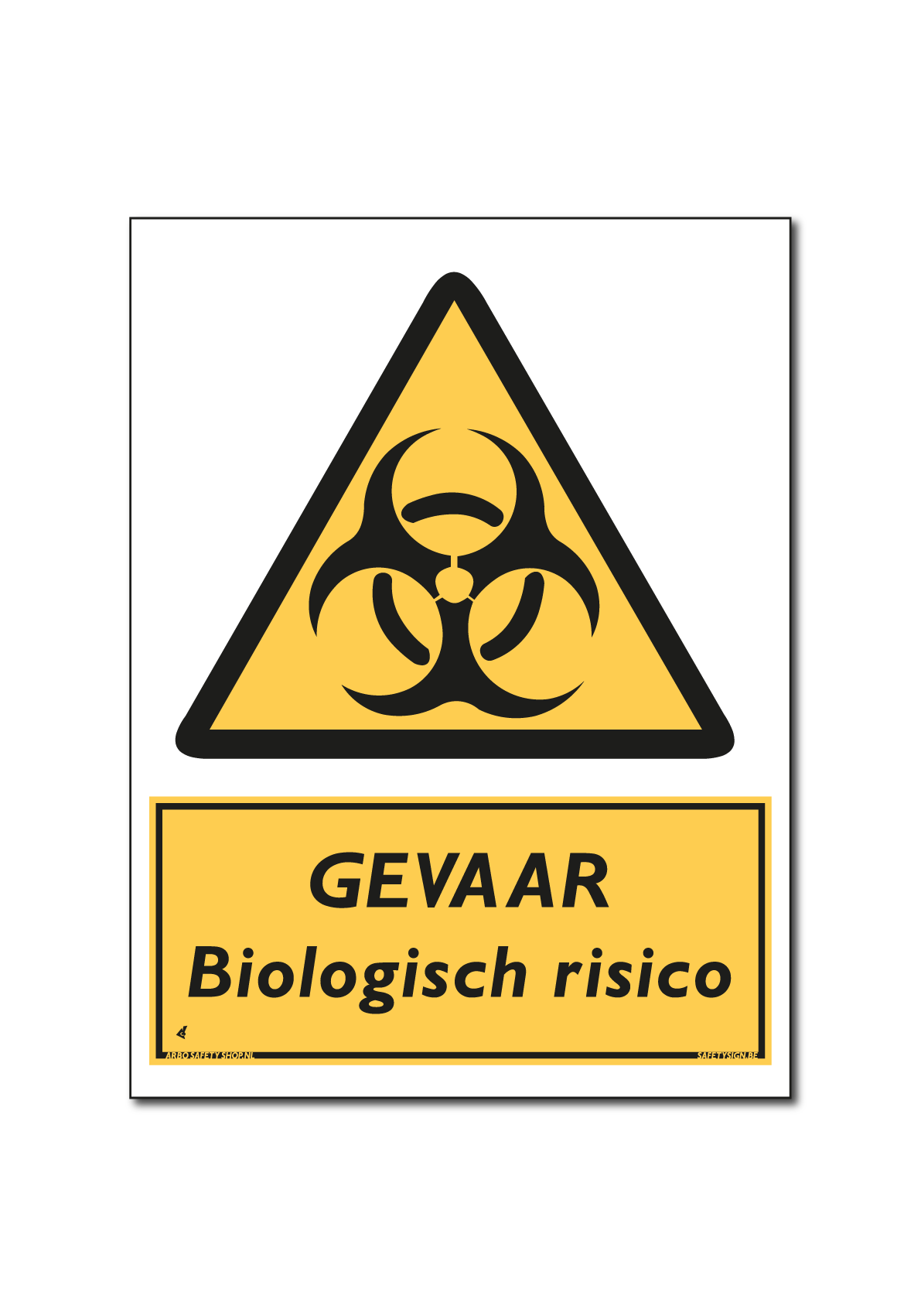 GEVAAR Biologisch risico bord / sticker