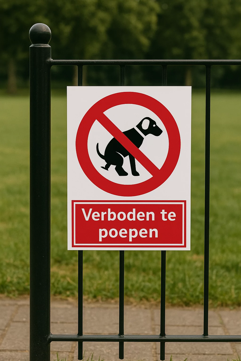 Bordje verboden te poepen voor honden bord / sticker - Afbeelding 2