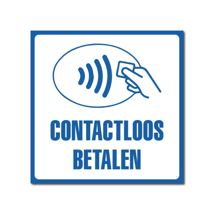 Contactloos betalen bord / sticker
