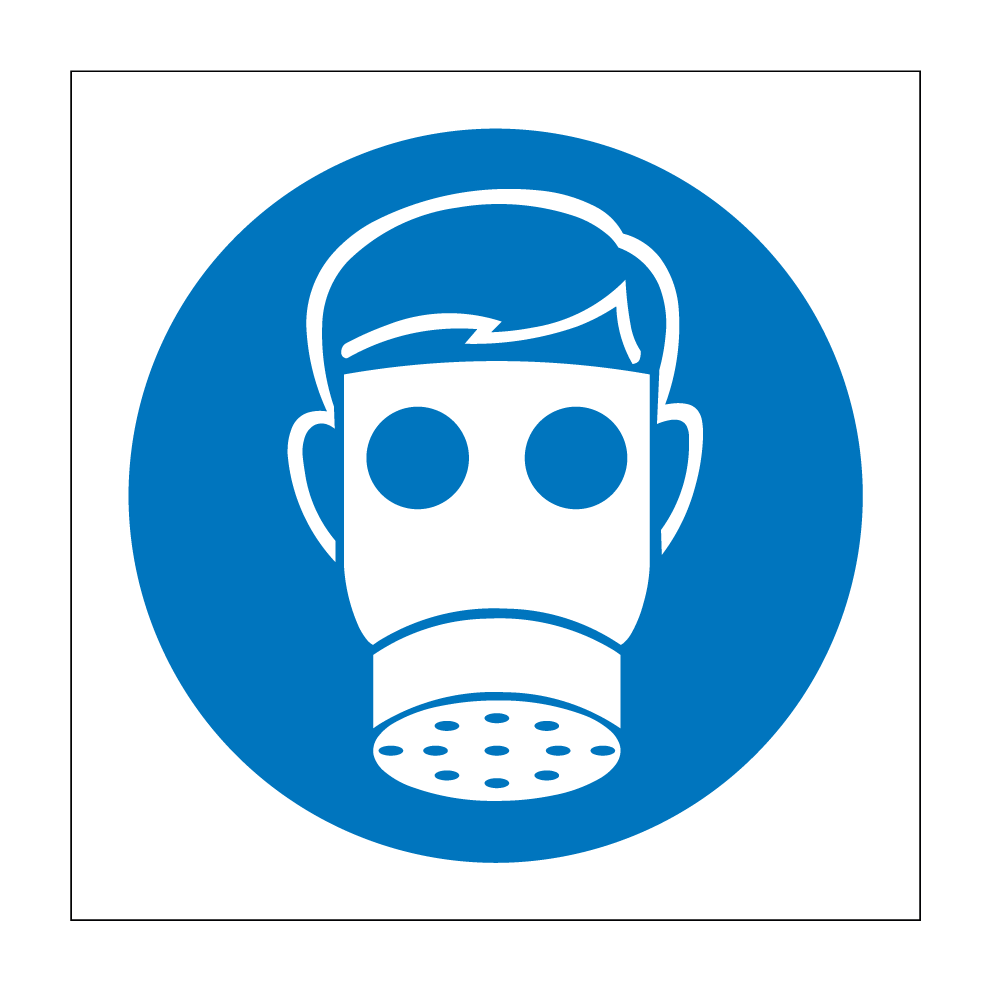Ademhalingsbescherming verplicht bord / sticker