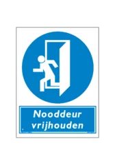 Nooddeur vrijhouden bord / sticker