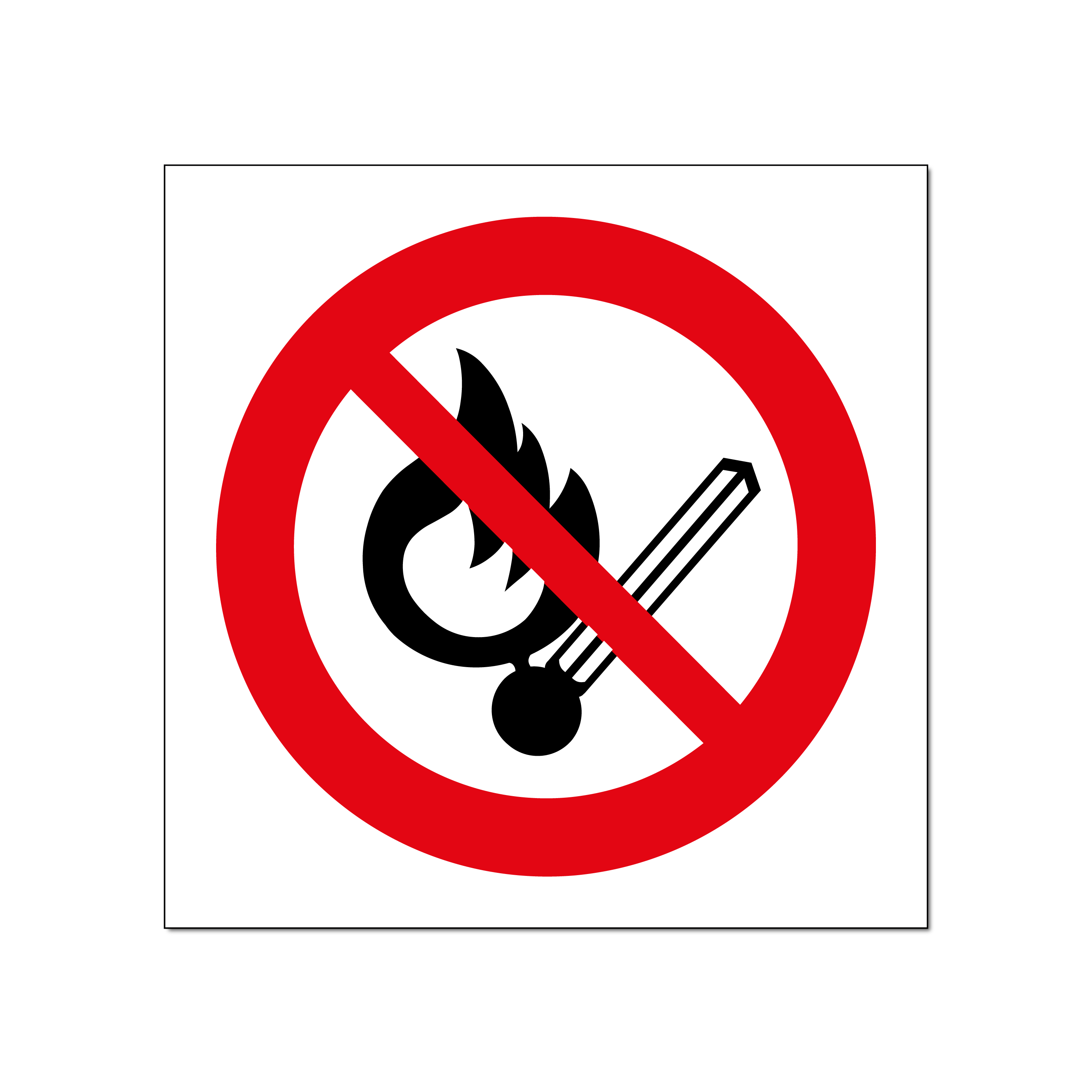 Vuur, open vlam en roken verboden bord / sticker