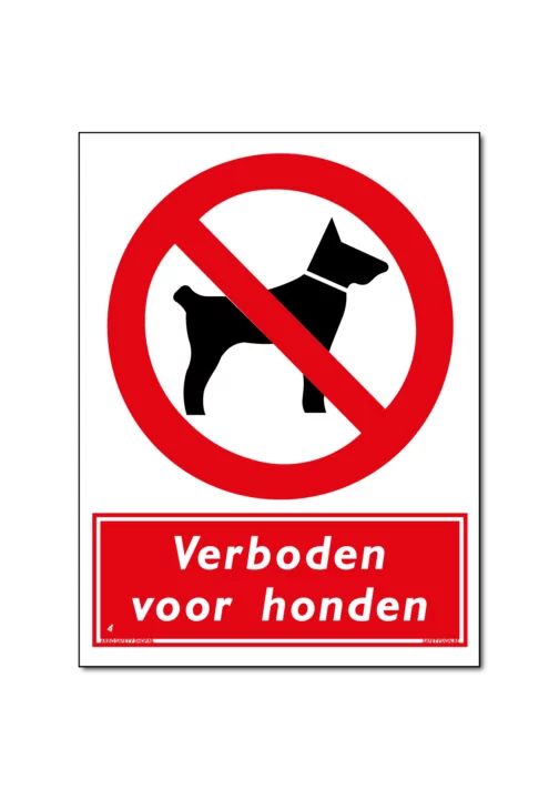 Verboden voor honden bord / sticker