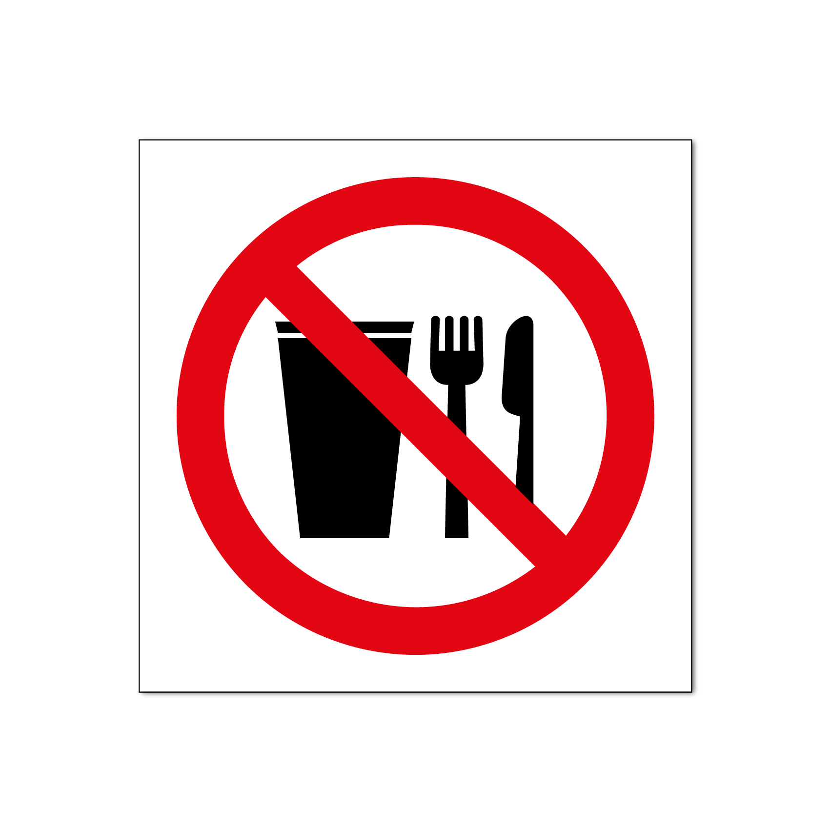 Eten en drinken verboden bord / sticker