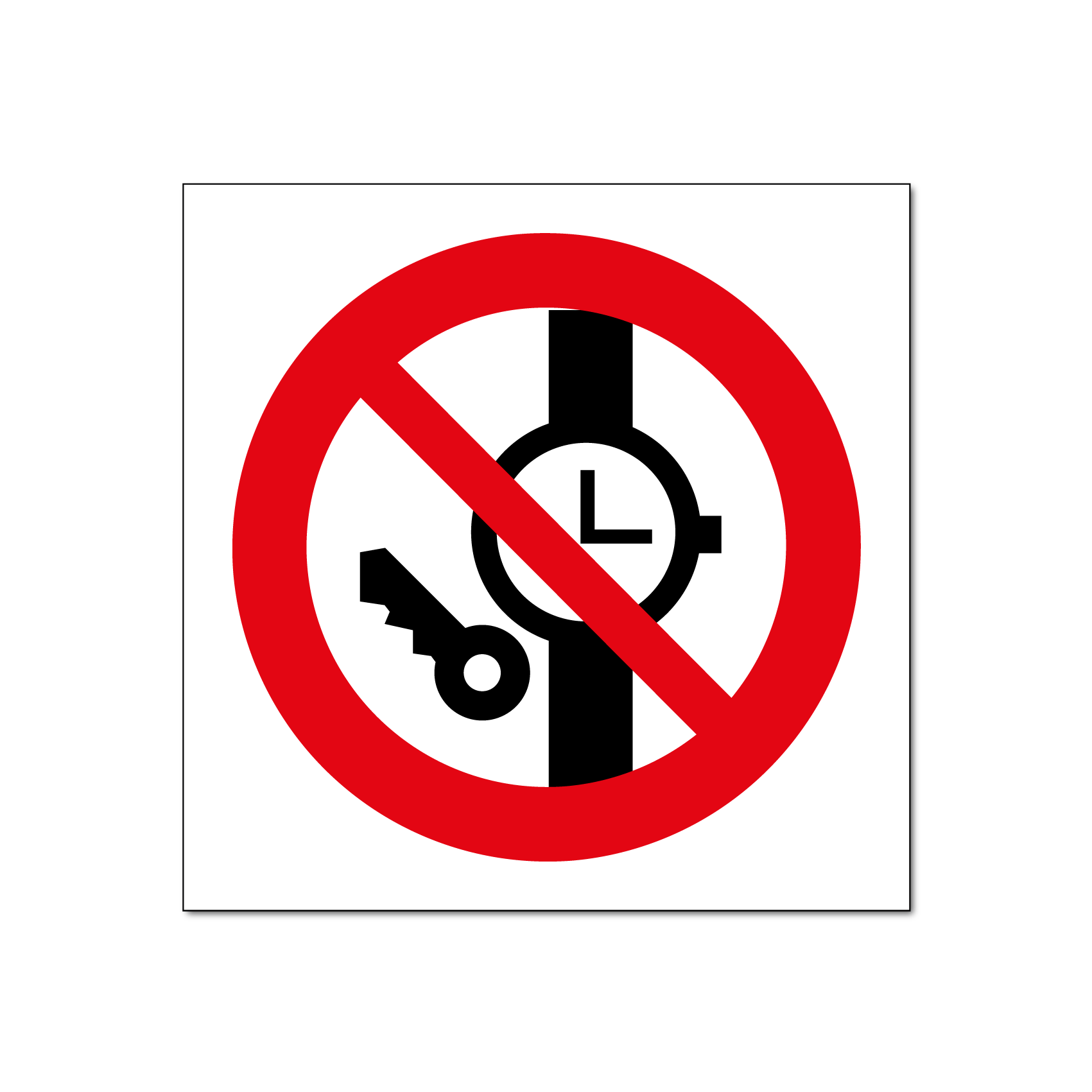 Metalen voorwerpen verboden bord / sticker
