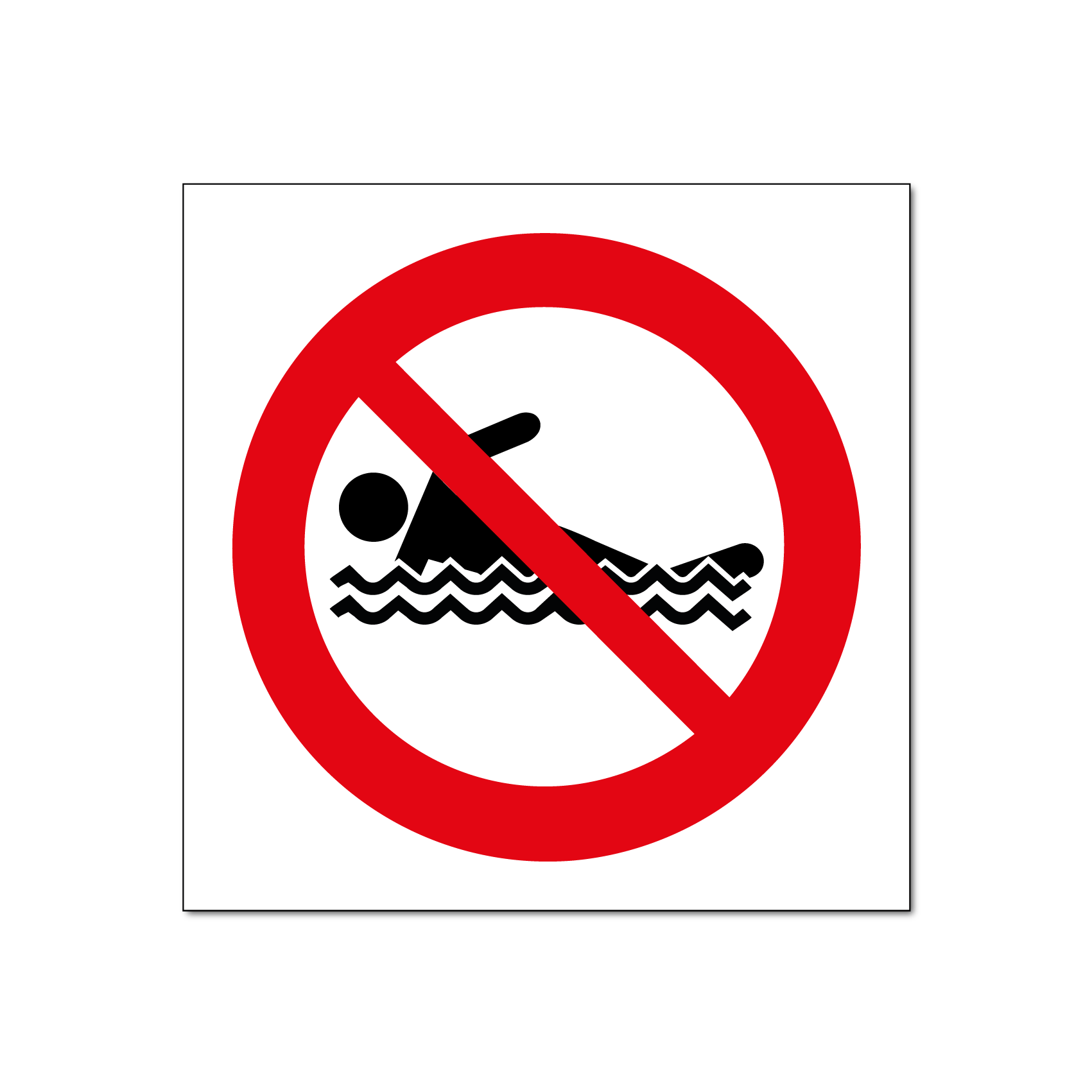 Verboden te zwemmen bord/sticker