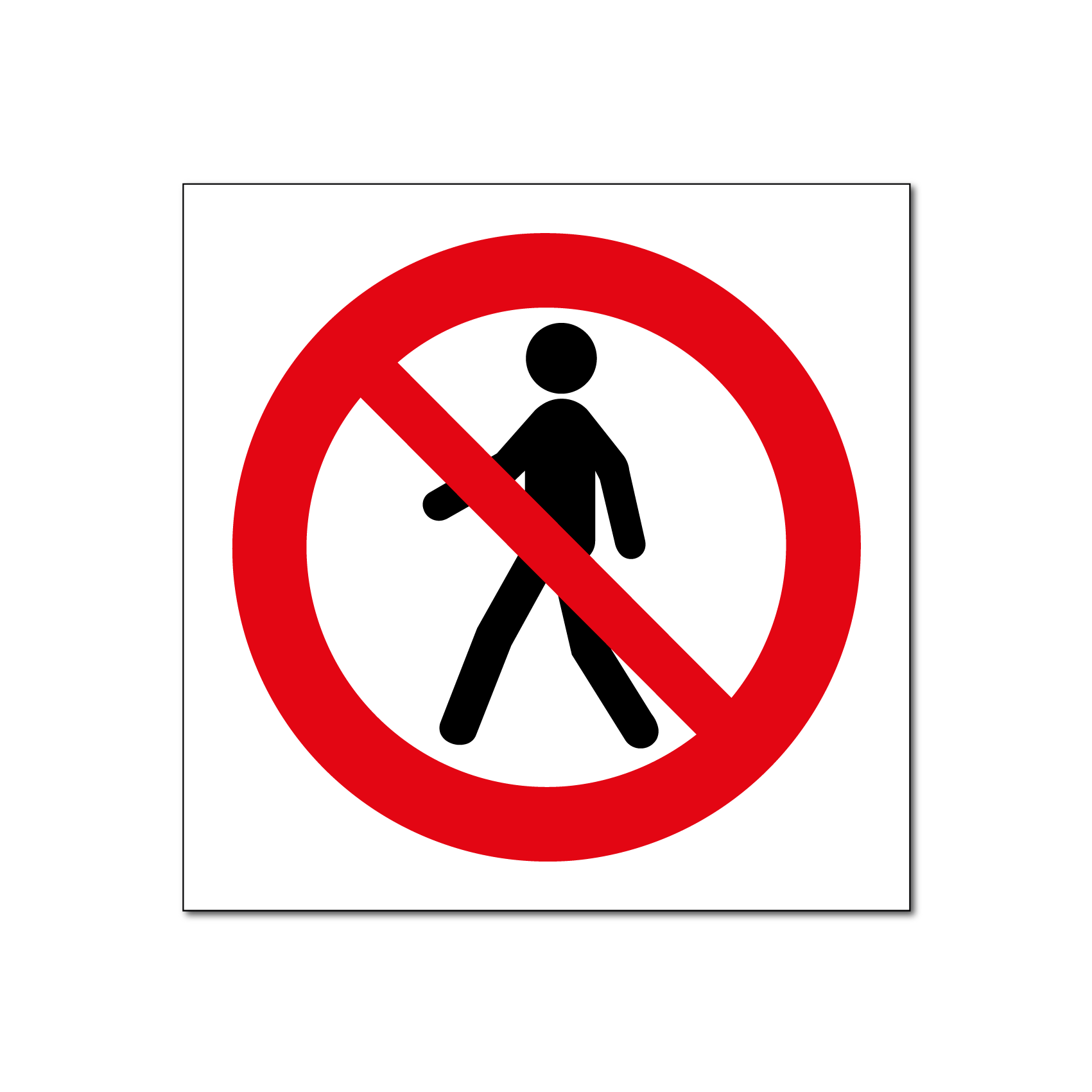 Verboden voor voetgangers bord / sticker