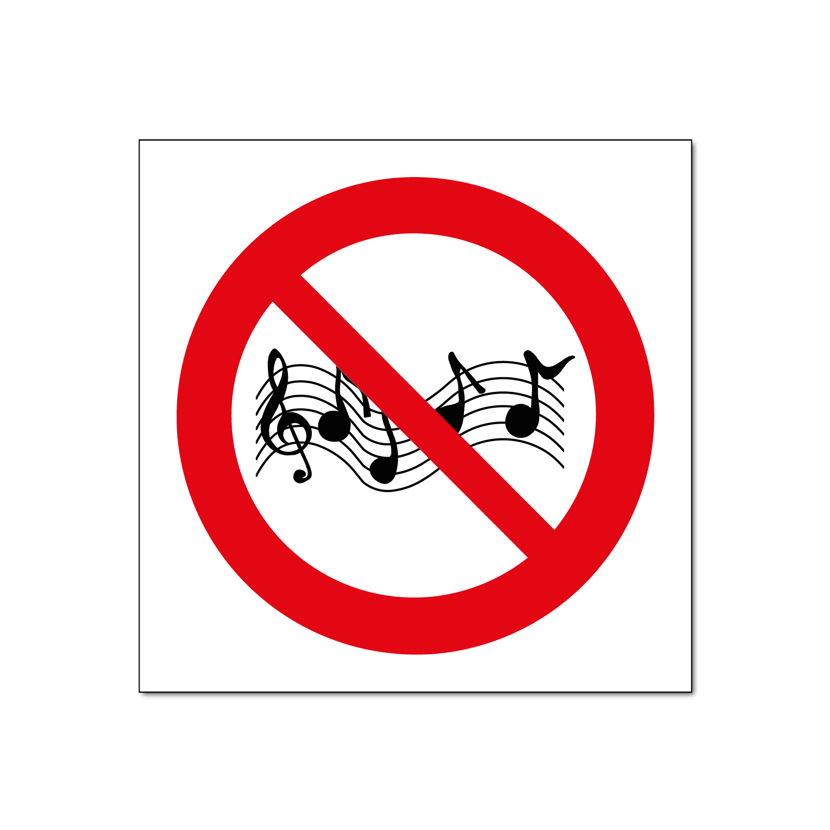 Verboden muziek te maken bord / sticker