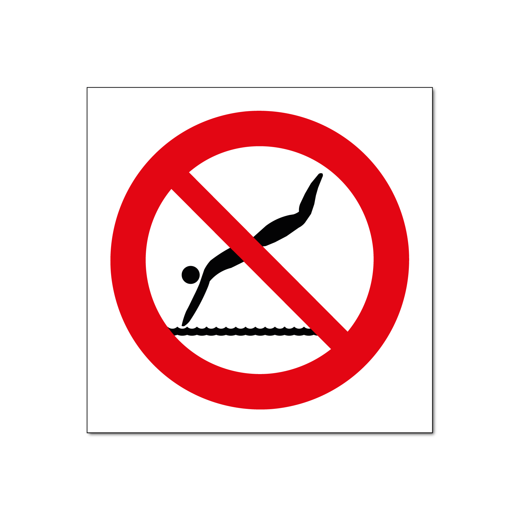 Verboden te duiken bord / sticker