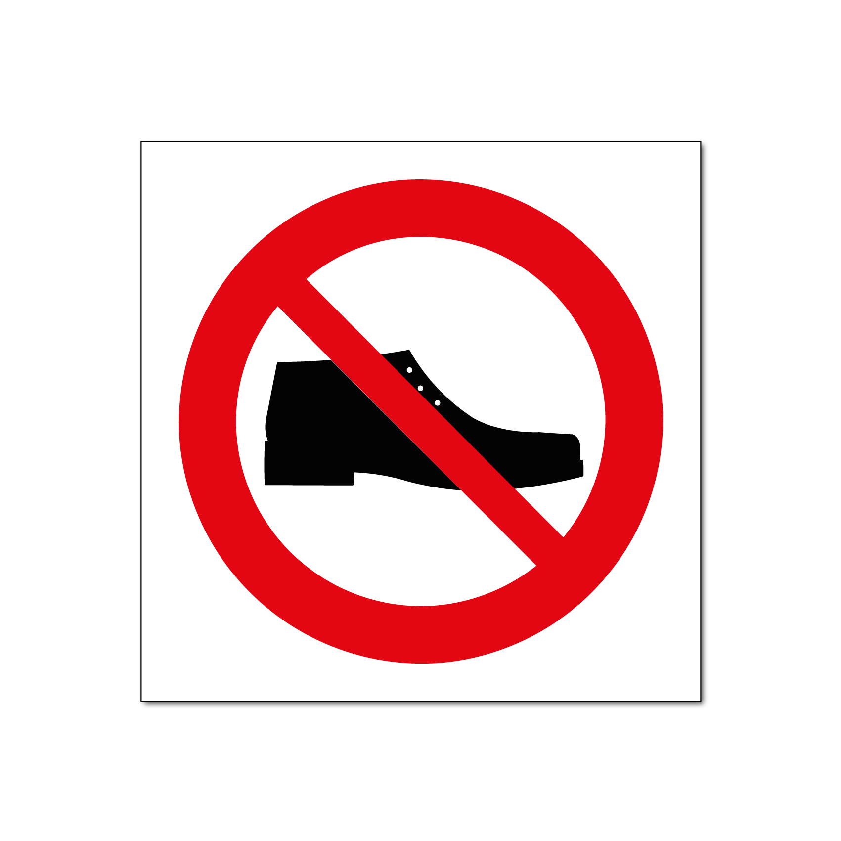 Verboden voor schoenen bord / sticker