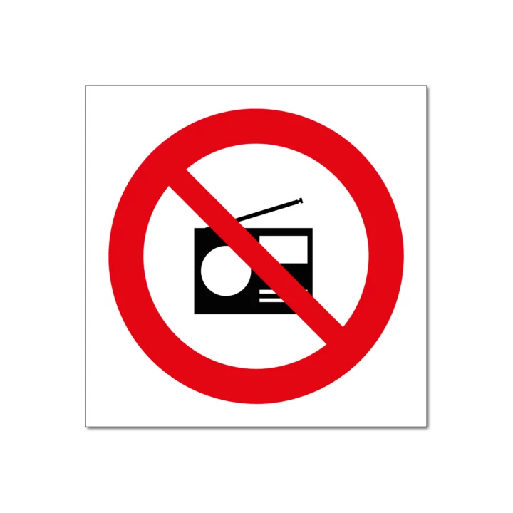 Verboden voor radio’s bord / sticker
