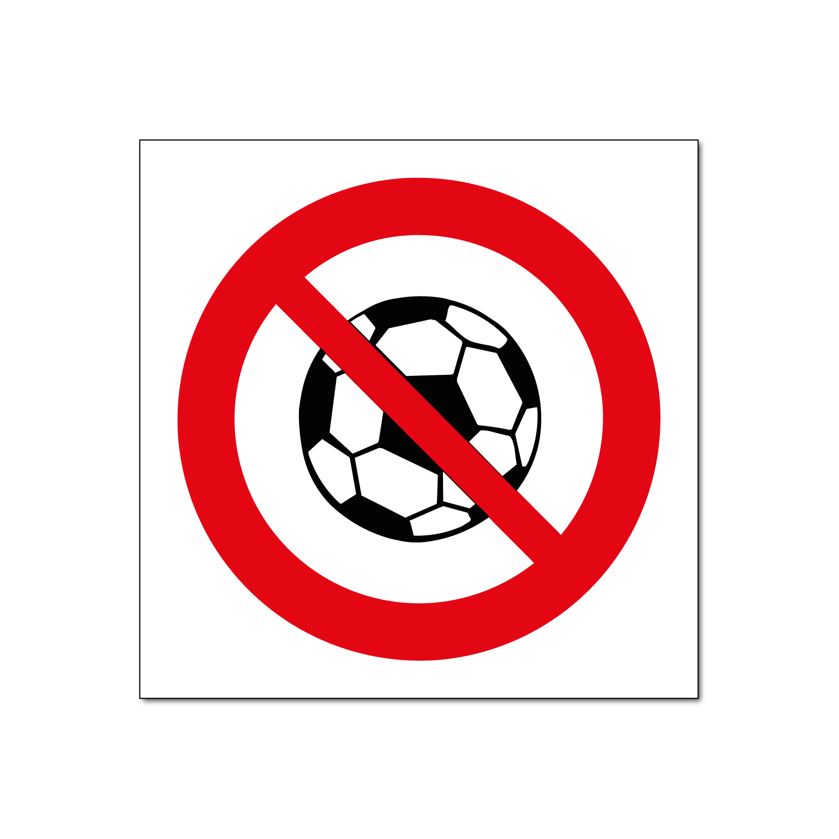 Verboden te voetballen bord / sticker