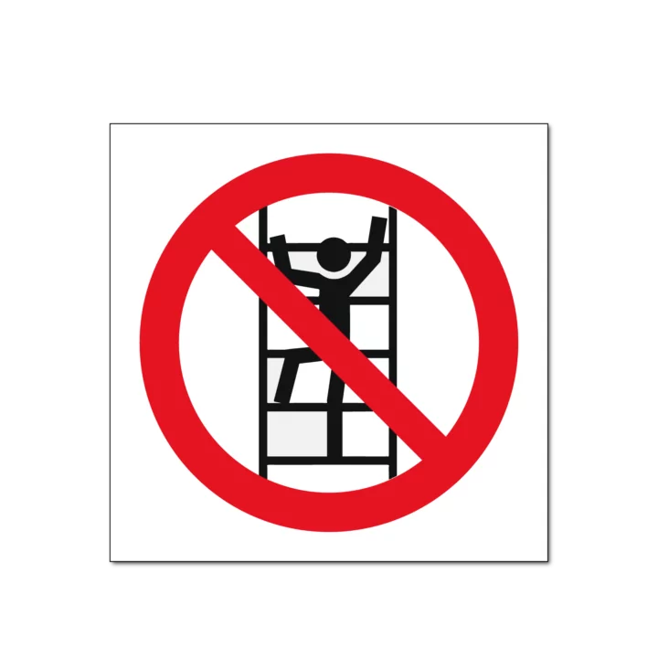 Verboden te klimmen bord / sticker