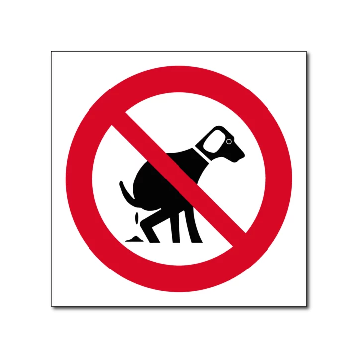 Verboden te poepen voor honden bord / sticker