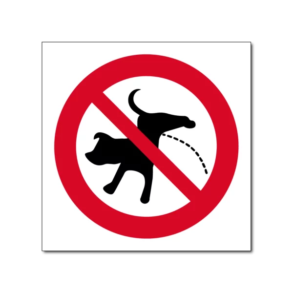 bordje verboden te plassen voor honden