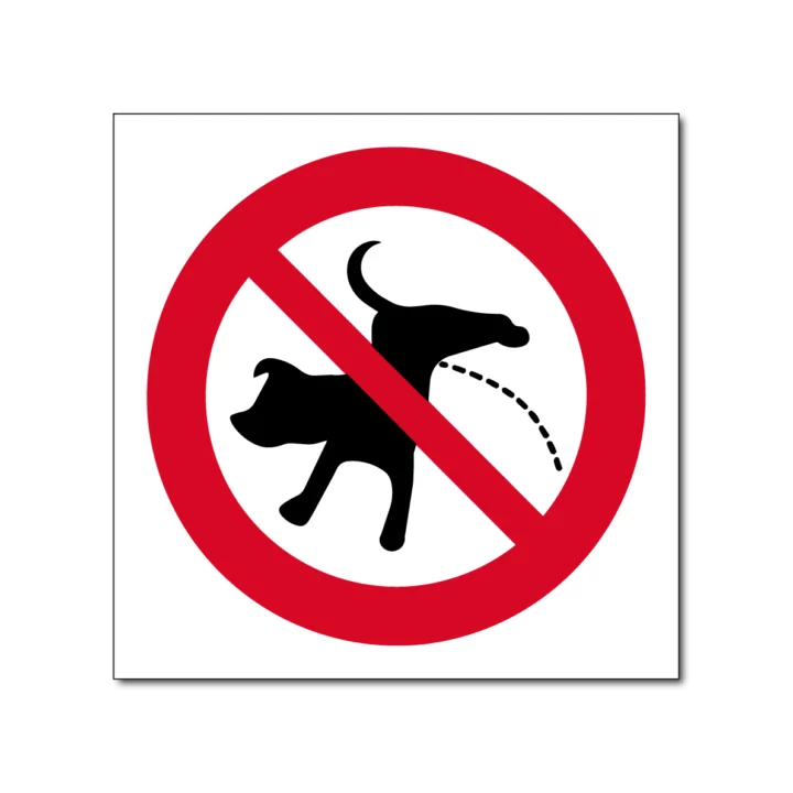 Verboden te plassen voor honden bord / sticker