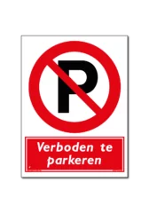 Verboden te parkeren bord / sticker