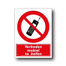 Mobiele telefoons verboden bord / sticker
