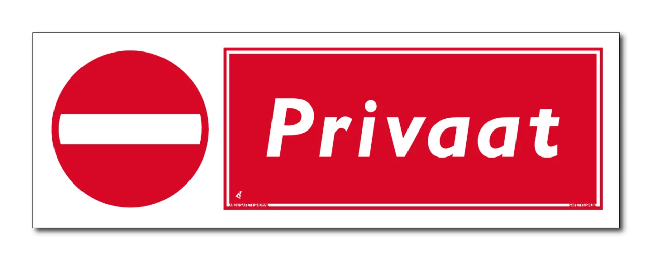 Privaat bord / sticker