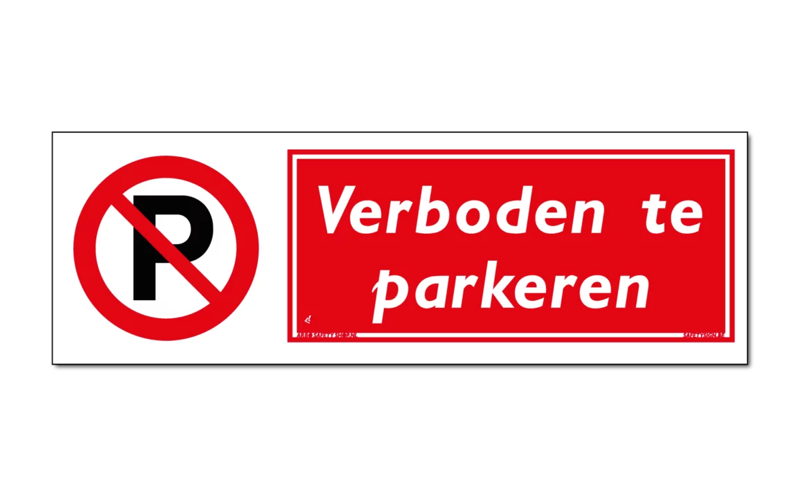 Verboden te parkeren bord / sticker
