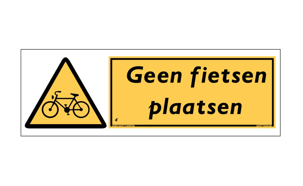 Geen fietsen plaatsen bord / sticker