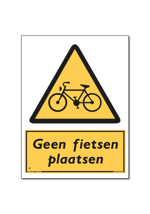 geen fietsen plaatsen bordje sticker