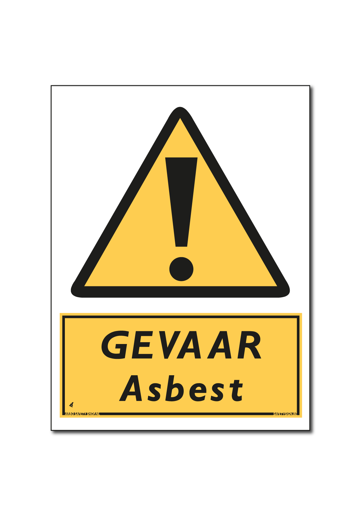 GEVAAR Asbest bord / sticker
