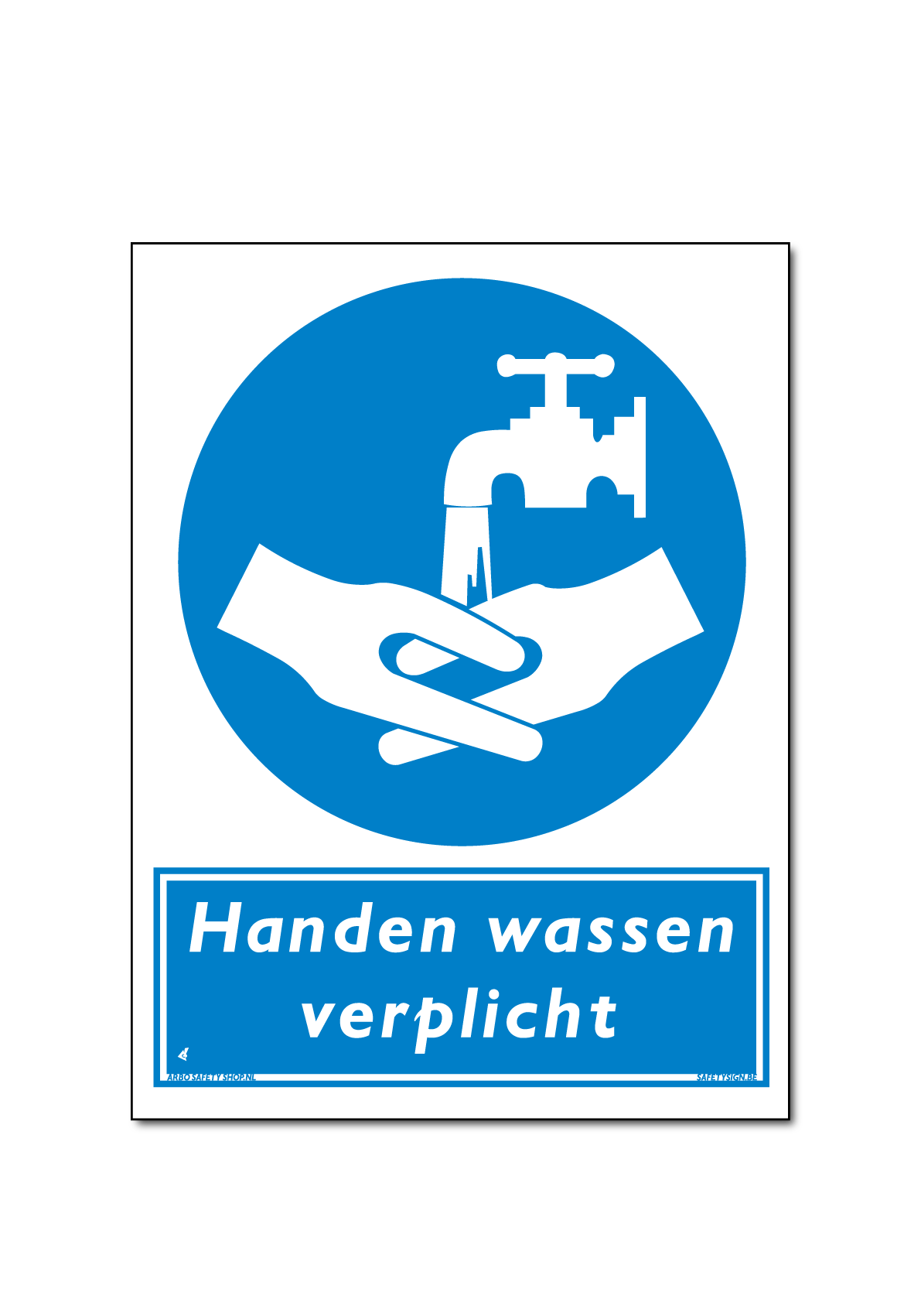 Handen wassen verplicht bord / sticker