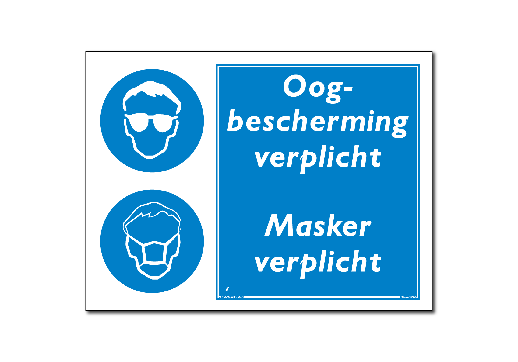 Oogbescherming verplicht bord / sticker