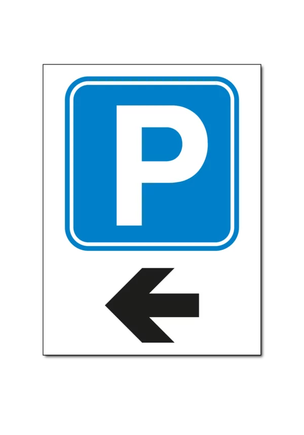 parkeren linksaf bord