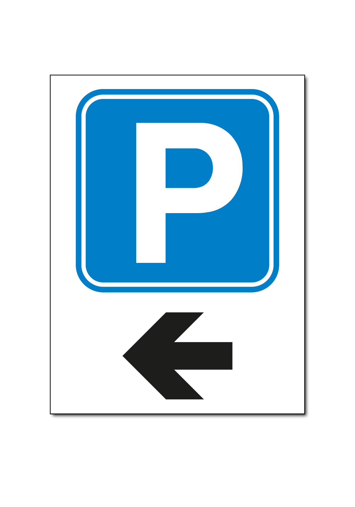 Parkeren linksaf bord / sticker