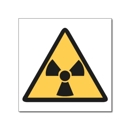 Waarschuwingspictogram stralingsrisico bord/sticker