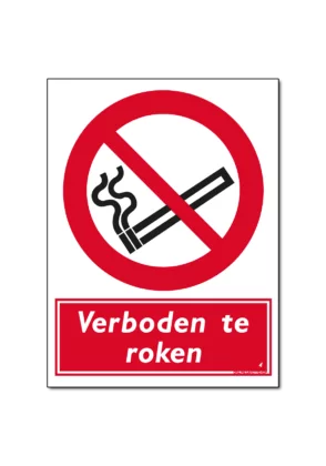 Verboden te roken bord / sticker