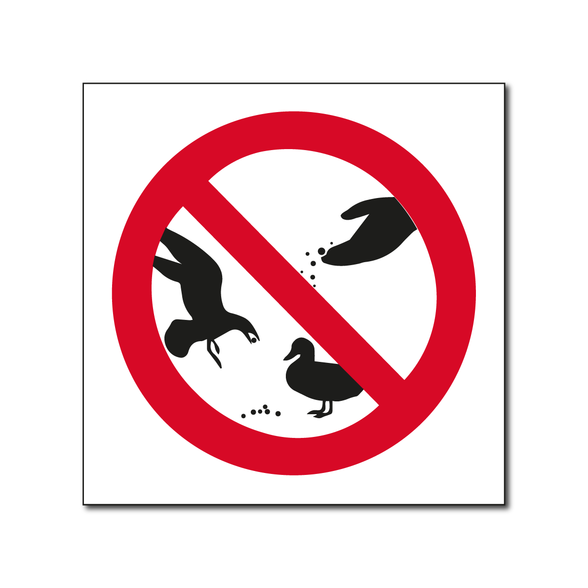 Vogels voeren verboden bord / sticker