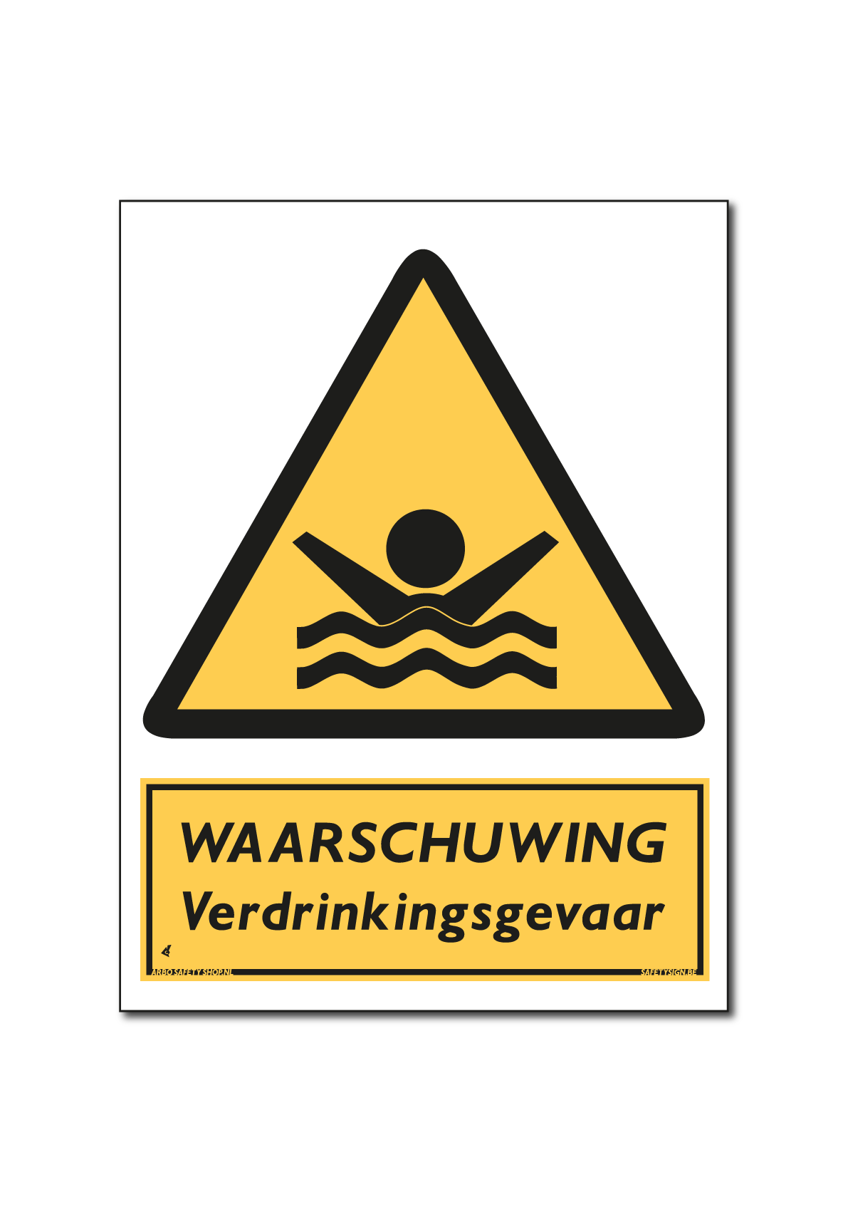 WAARSCHUWING verdrinkingsgevaar bord / sticker