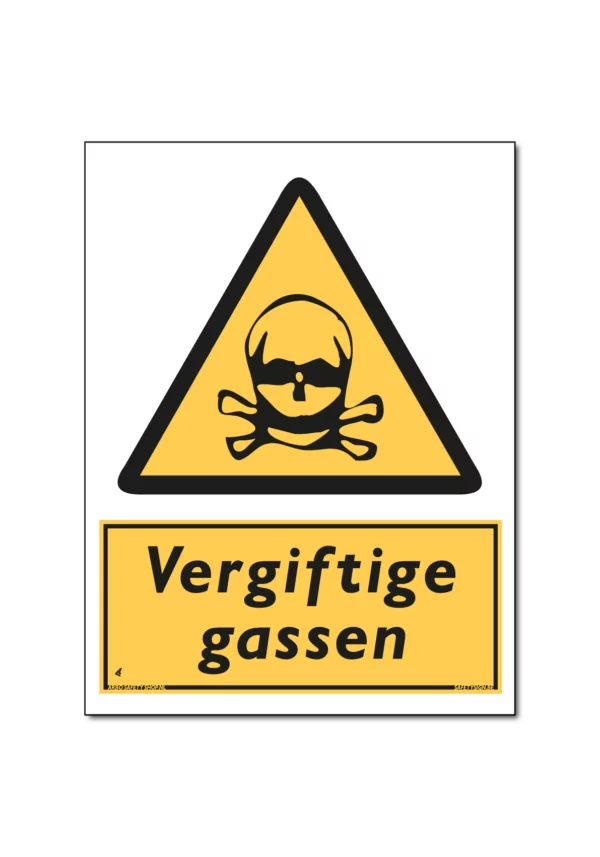 giftige gassen bord waarschuwing schedel