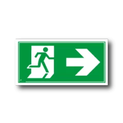 Nooduitgang rechts bord / sticker
