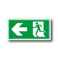 Nooduitgang links bord / sticker