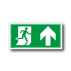 Nooduitgang rechtdoor rechts bord / sticker