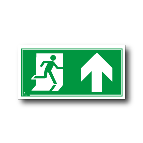 Nooduitgang rechtdoor rechts bord / sticker