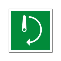 Draai hendel rechtsom bord / sticker