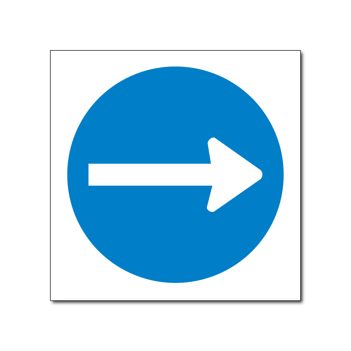 Verplichte rijrichting bord rechtsaf