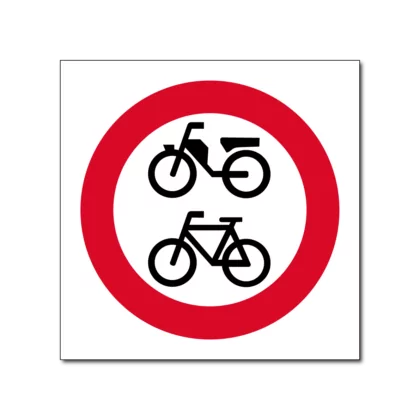 Verboden voor (brom)fietsen bord / sticker