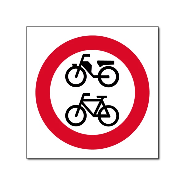 Verboden voor fietsen bord