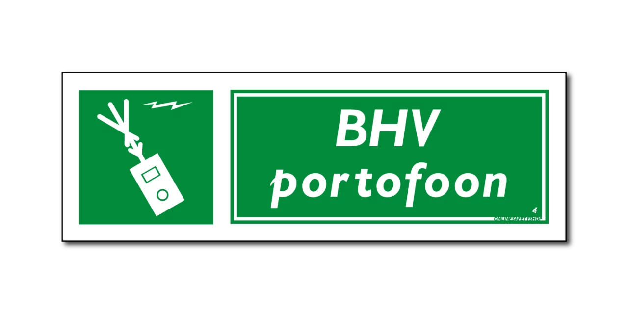 BHV portofoon bord / sticker
