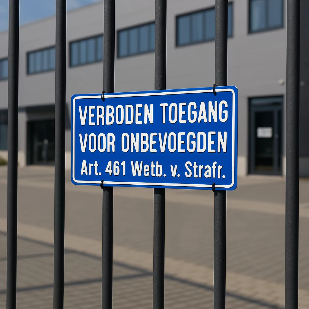 verboden toegang voor onbevoegden bord