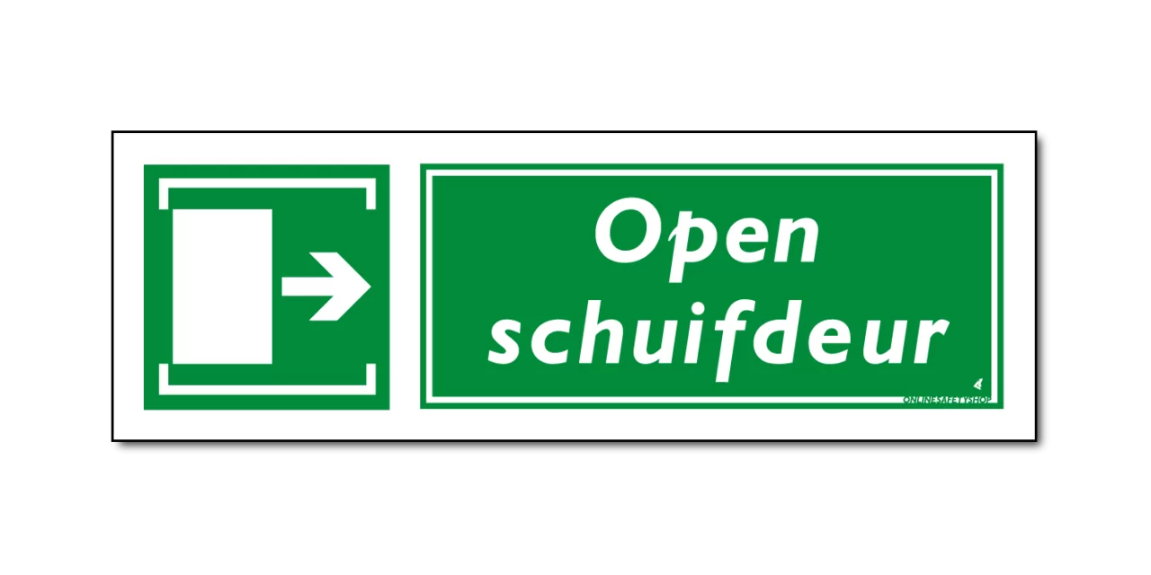 Open schuifdeur bord / sticker