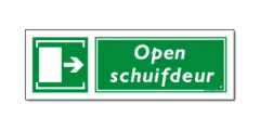 Open schuifdeur bord / sticker