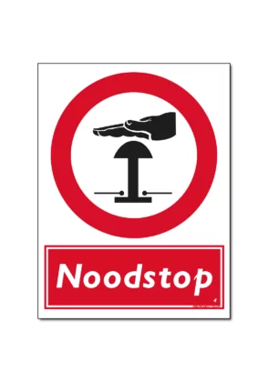 Noodstop bord / sticker