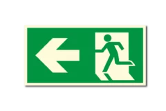 Nooduitgang links bord nalichtend (fotoluminescent)